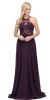 Main image of Lace Accent Sheer Mesh Top Chiffon Long Prom Dress